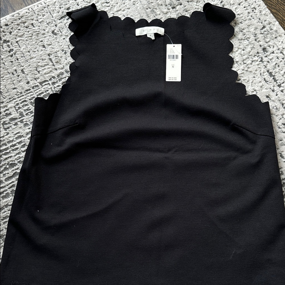 Black Scalloped Edge Women's Top NWT